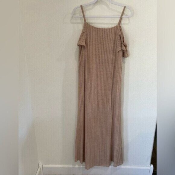 Anthropologie Linen Blend Strap Maxi Dress Boho Neutral Gypsy Feminine Western - Picture 8 of 8